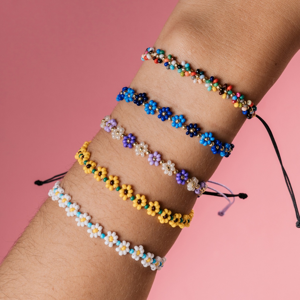 Pulsera Tejida Margaritas